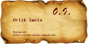 Orlik Imola névjegykártya